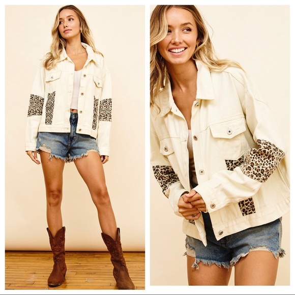 Fabulous Must Have Leopard Contrast Twill Jacket - Picture 3 of 8